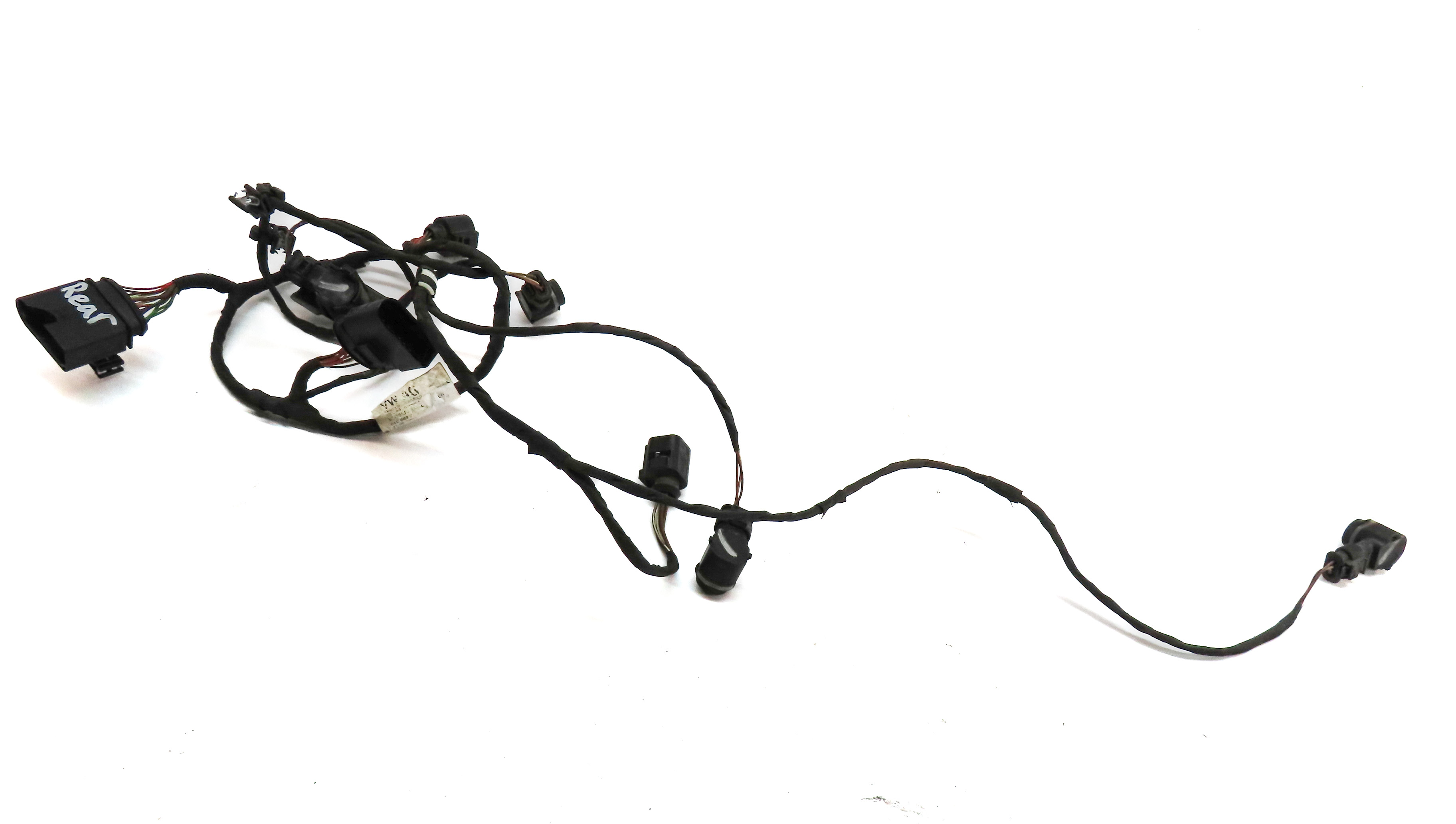 11 AUDI Q7 (4L) REAR PARK ASSIST PDC DISTANCE CONTROL WIRE SENSOR SET/4 (Black) — exact item pictured